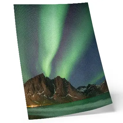Premium wall art magical sky with green lights over impressive mountains
