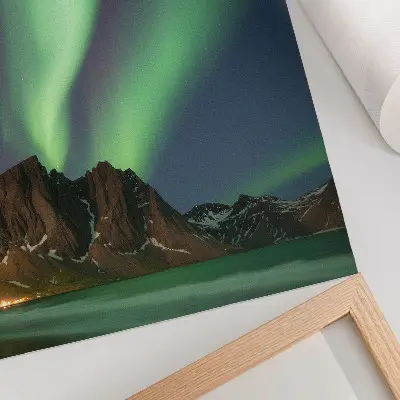 Premium wall art magical sky with green lights over impressive mountains