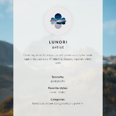 Art print Winter scenery with snow-covered trees and the moon