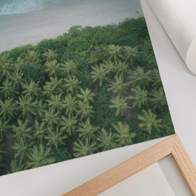 Premium wall art Beach turquoise waves palm trees harmony peace