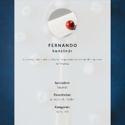 Premium wall art Blueberries on a spoon on a blue background, elegance