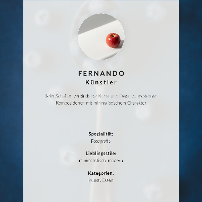 Premium wall art Blueberries on a spoon on a blue background, elegance