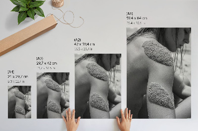 Poster Man sand texture nature close-up harmony