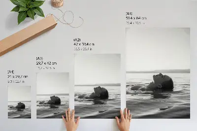 Decorative poster minimalist black and white aesthetic print