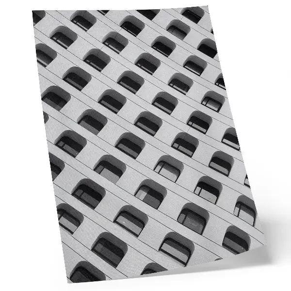 Poster a minimalist facade with repeating shapes