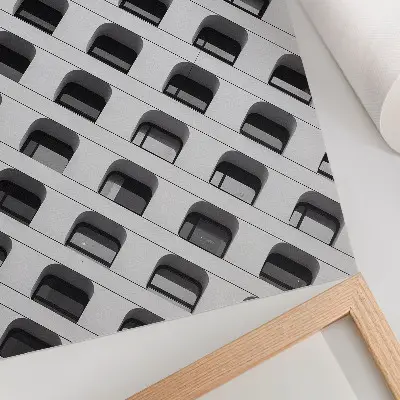 Poster a minimalist facade with repeating shapes