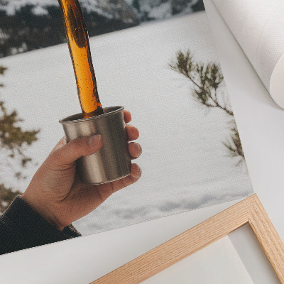 Art print Mug hand amber substance mountains snow