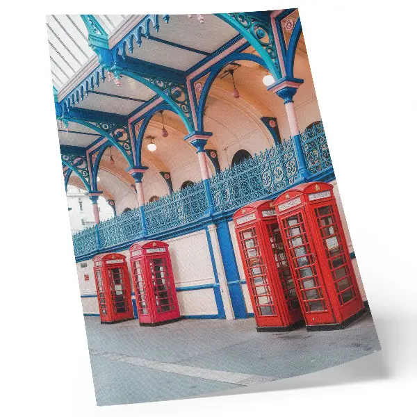 Premium wall art red booths in an elegant passage with rich ornaments