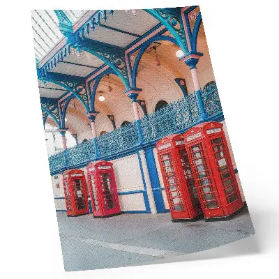 Premium wall art red booths in an elegant passage with rich ornaments