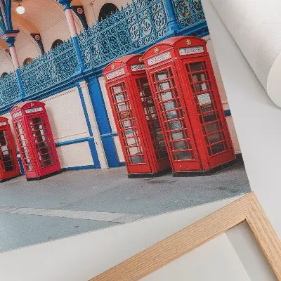 Premium wall art red booths in an elegant passage with rich ornaments