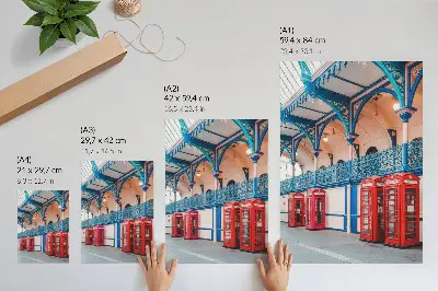 Premium wall art red booths in an elegant passage with rich ornaments
