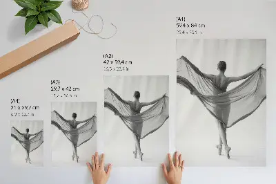 Dance elegance movement sophistication poster black and white print