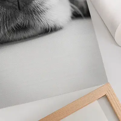 Premium wall art black and white minimalist dog texture close-up