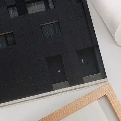 Art print minimalist geometric facade harmony