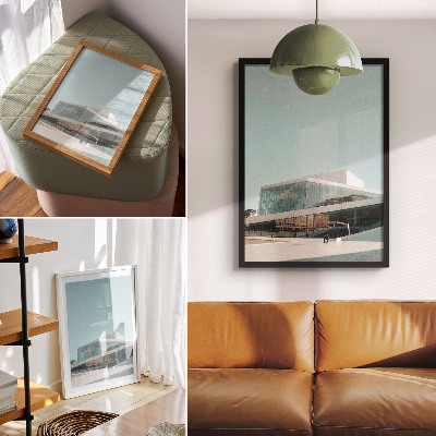 Premium wall art Glass architecture in a minimalist setting
