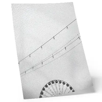Decorative poster featuring a high-contrast black and white wire and bulb design