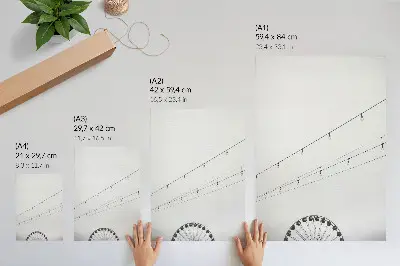 Decorative poster featuring a high-contrast black and white wire and bulb design