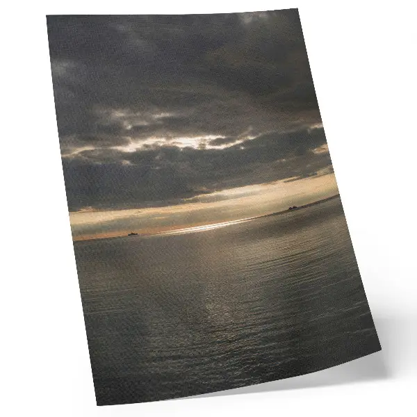 Premium wall art featuring a beautiful view of the sea with clouds and sun rays