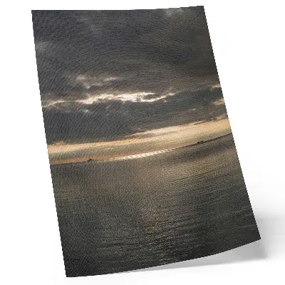 Premium wall art featuring a beautiful view of the sea with clouds and sun rays
