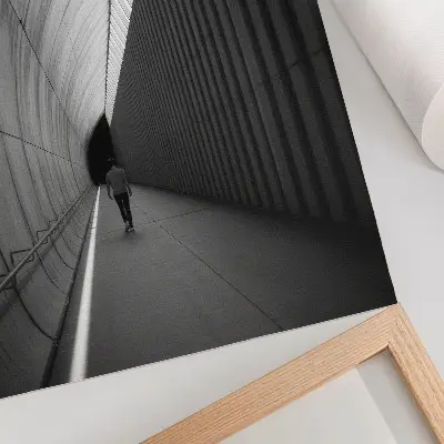 Art print minimalist tunnel shadows and perspective lines