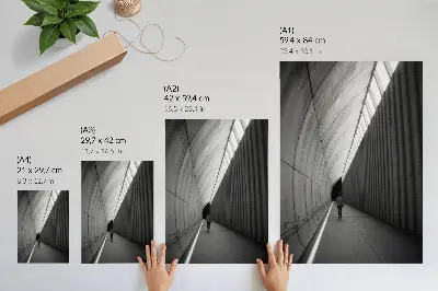Art print minimalist tunnel shadows and perspective lines
