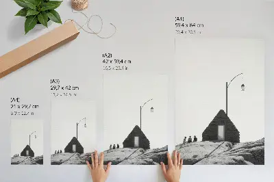 Raw geometry minimalist poster black and white print