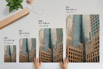 Premium wall art modern skyscrapers with geometric elegance