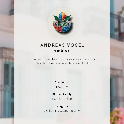 Art print pastel blue with balcony and floral details