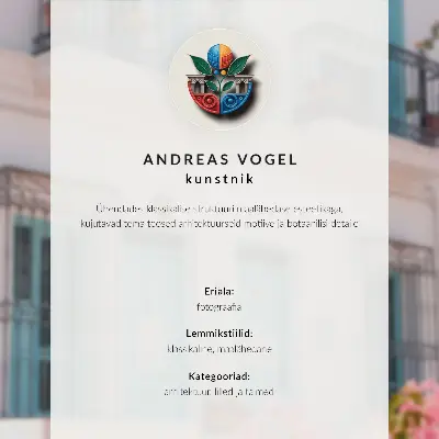 Art print pastel blue with balcony and floral details