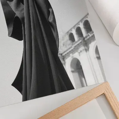 Minimalist architectural fabric wall art premium composition