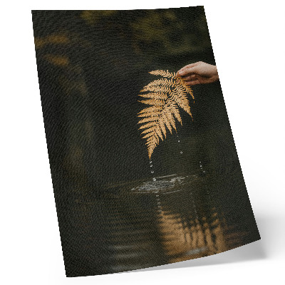 Art print Fern over the water, harmonious drops, reflection