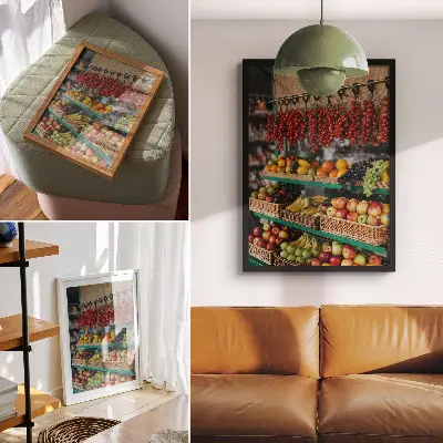 Decorative poster colorful fruits with a traditional and natural atmosphere