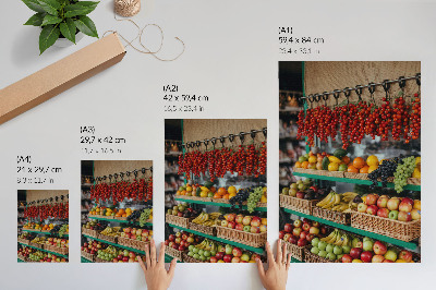 Decorative poster Colorful fruits, the aroma of tradition, the atmosphere of nature