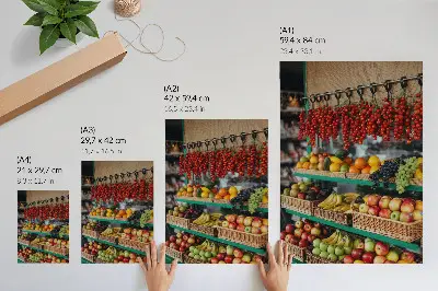 Decorative poster colorful fruits with a traditional and natural atmosphere
