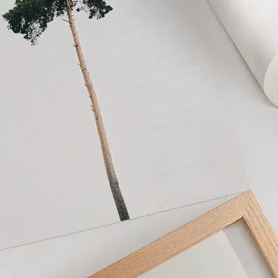 Premium wall art minimalist lonely tree on a light background