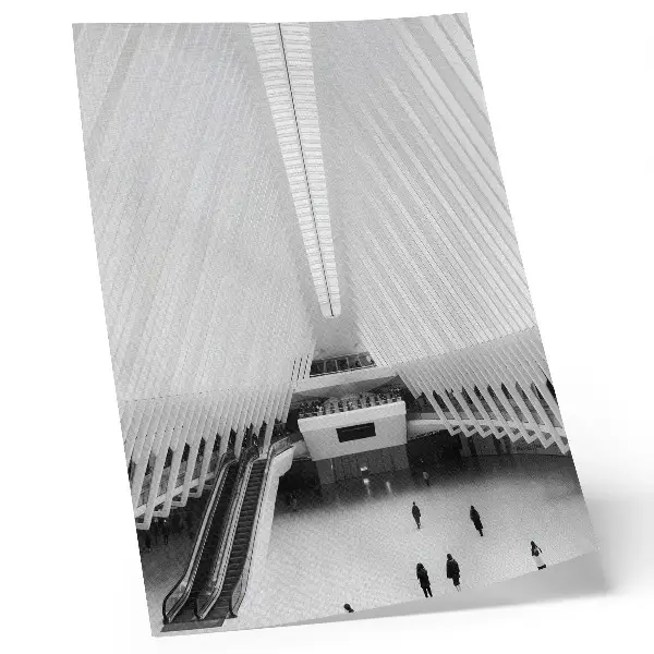 Decorative poster with modern minimalist dynamic lines composition