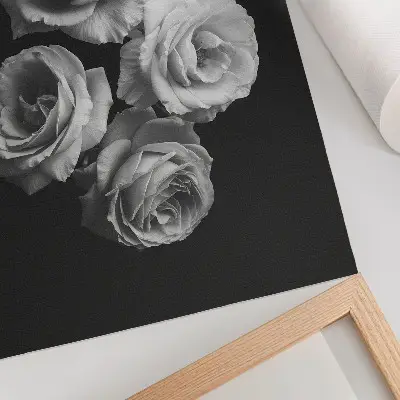 Premium wall art black and white roses with minimalist classic elegance