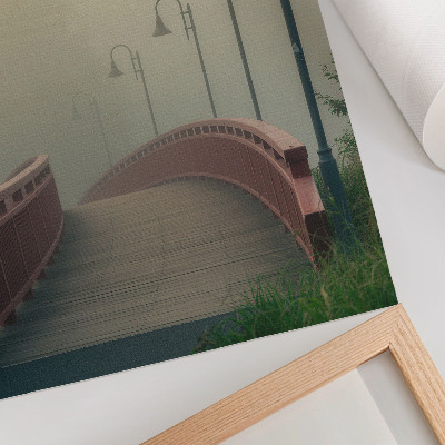 Decorative poster Fog bridge lanterns harmony gentleness