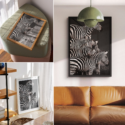 Premium wall art Zebra contrasting black and white vertical lines