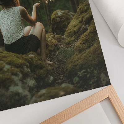 Art print Mysterious forest scenery with an aura of adventure