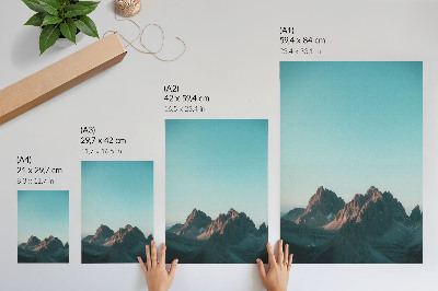 Poster Impressive mountains under a bright blue sky