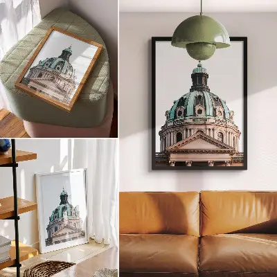 Premium wall art impressive dome details in classic architecture