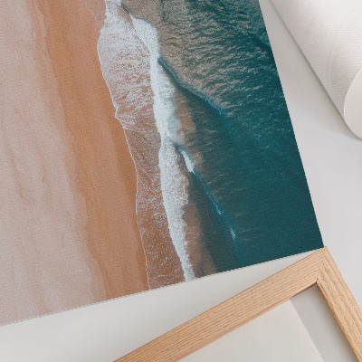 Premium wall art Ocean waves meeting the beach minimalistically
