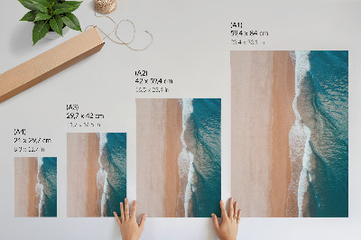 Premium wall art Ocean waves meeting the beach minimalistically