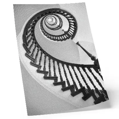 Spiral staircase poster black and white elegance in a modern style