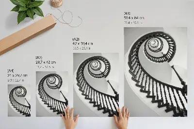 Spiral staircase poster black and white elegance in a modern style
