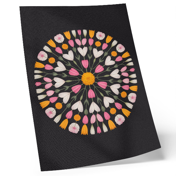 Premium wall art Flowers mandala dark background abstract style