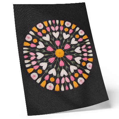 Premium wall art Flowers mandala dark background abstract style