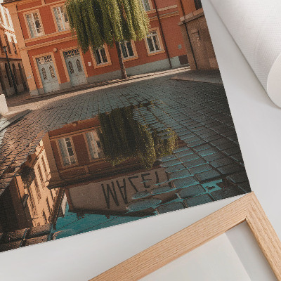 Art print Warm colors urban architecture reflection