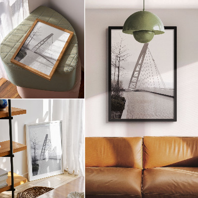 Premium wall art Minimalist modern bridge structure